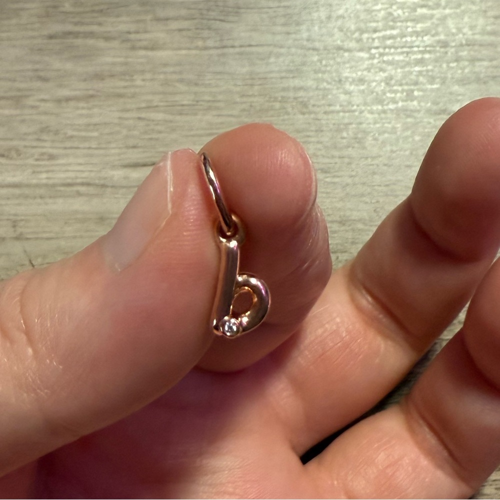 Pandora Rose Gold B Letter Initial Dangle Charm